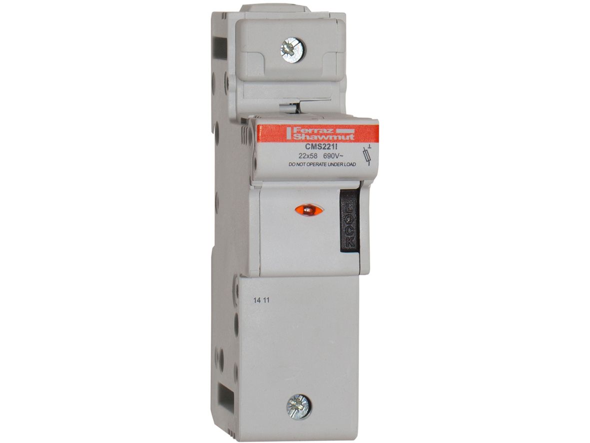 B331086 - modular fuse holder, IEC, 1P, indicator light, 22x58, DIN rail mounting, IP20